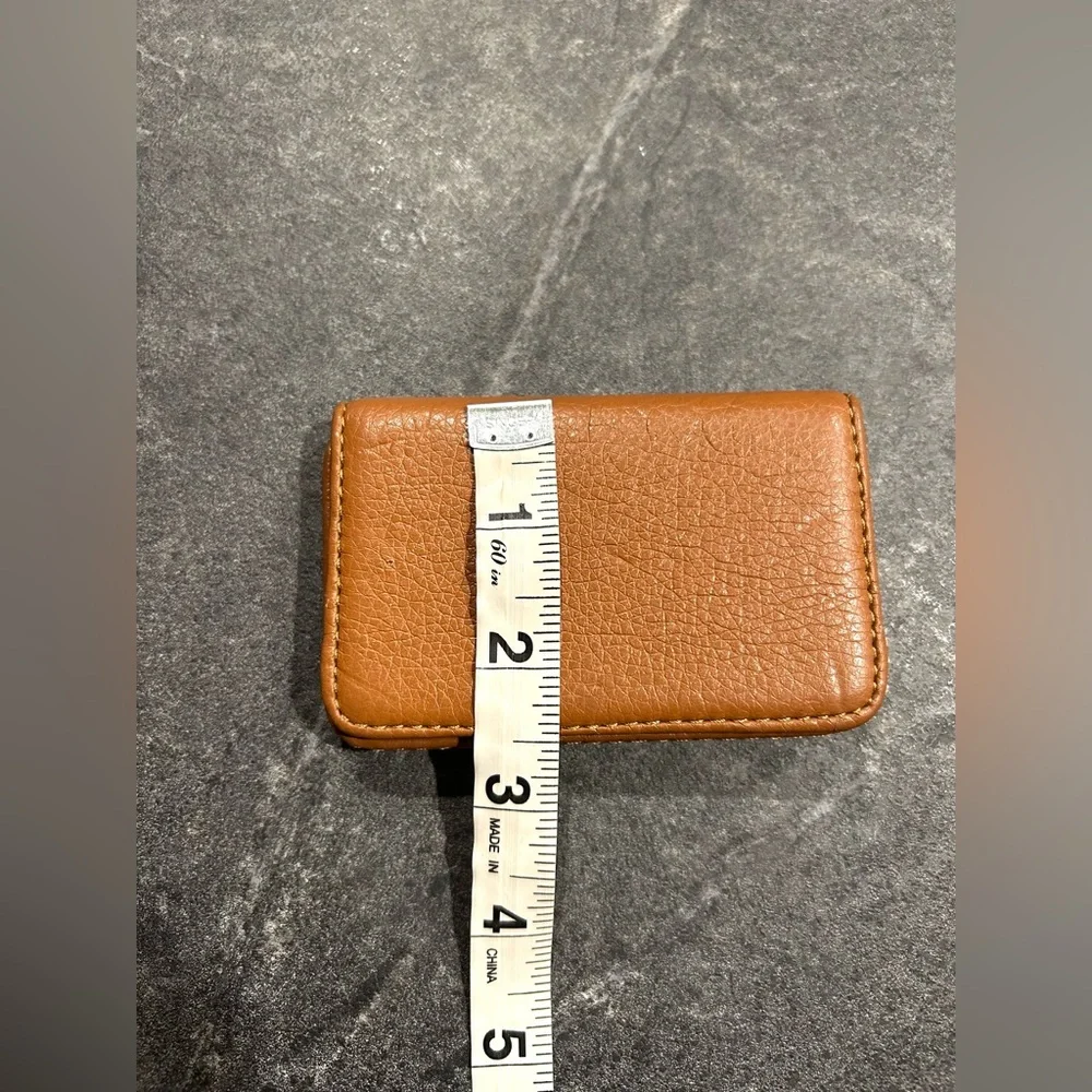 Vintage Brown Leather Card Holder Wallet Minimalist Slim Pocket Organizer
